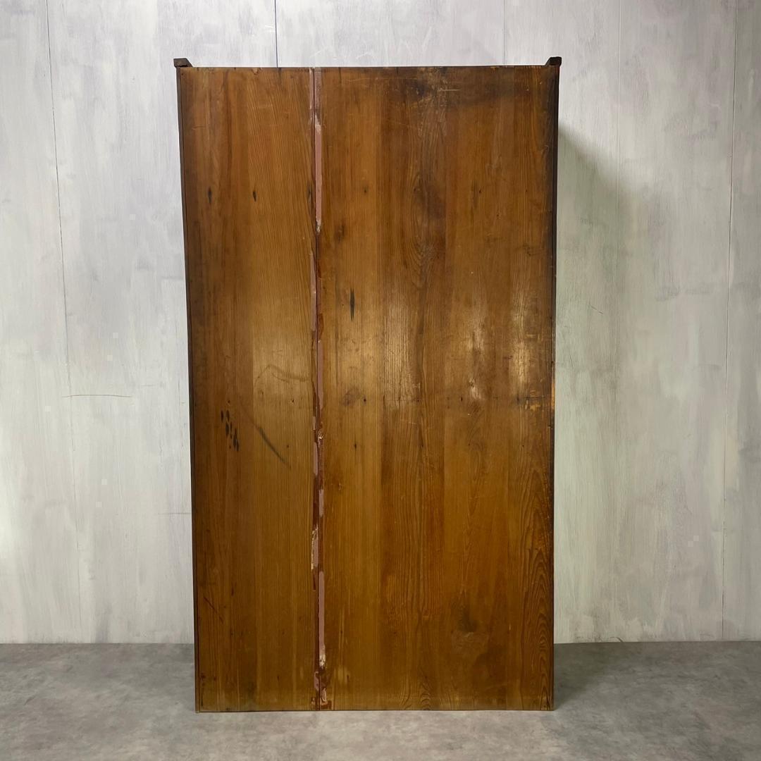 ヴィンテージ ダイヤガラス 食器棚 水屋箪笥 飾り棚 収納 和家具 昭和レトロ