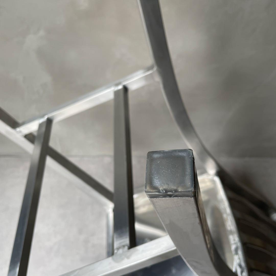 ネイビーチェア　アルミ製　ハイチェア　ハイスツール　シルバー　軽量