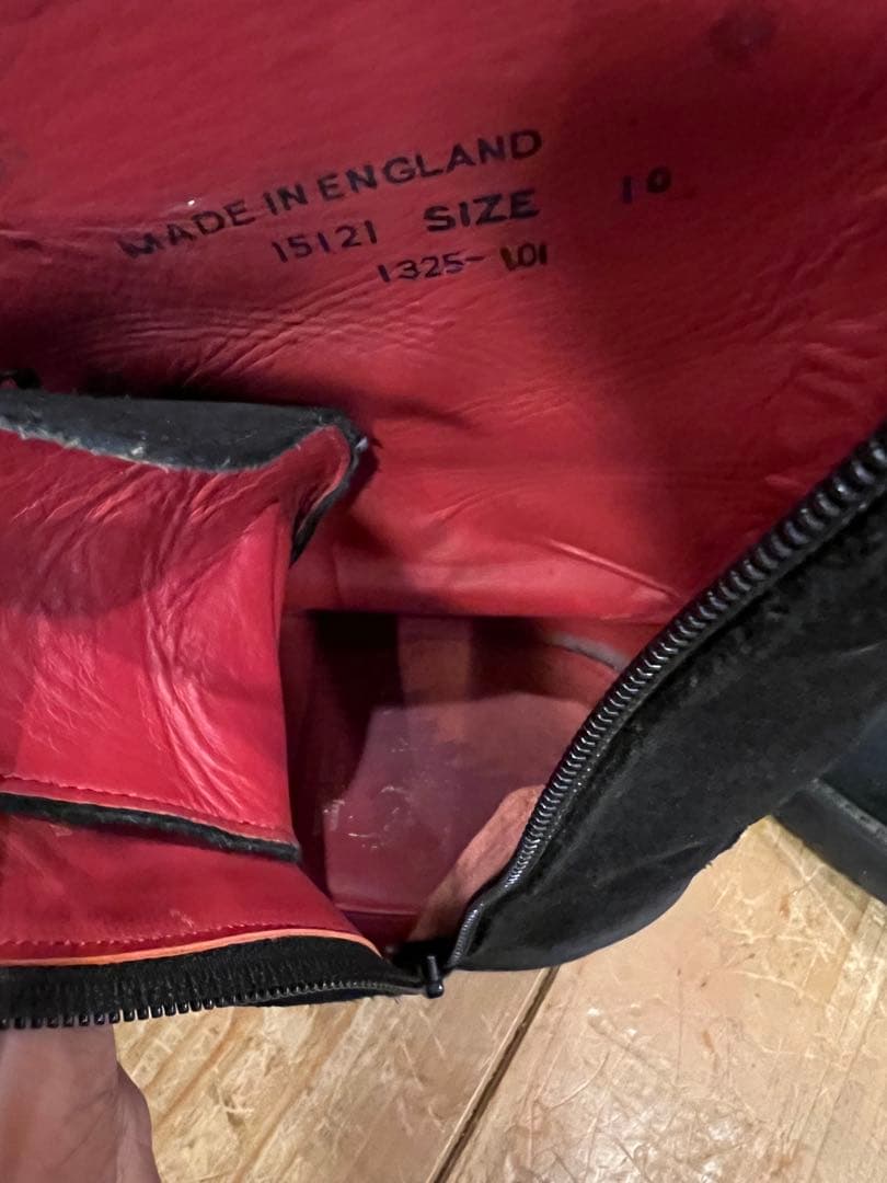 1％13 INSIDE ZIP UP BOOTS UK10 イングランド製