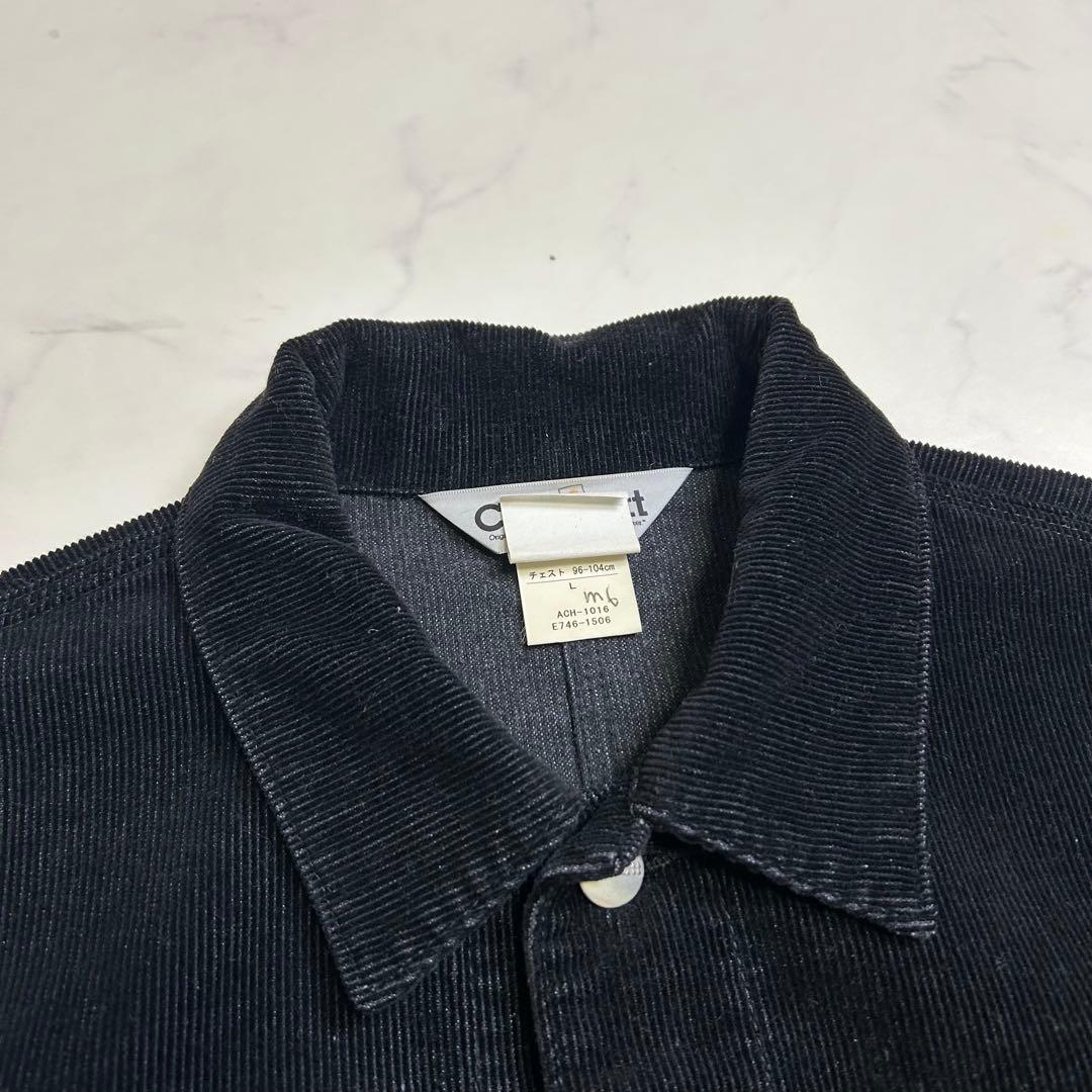 00s カーハート ミシガンチョアコート コーデュロイ 黒 L エドウィン期