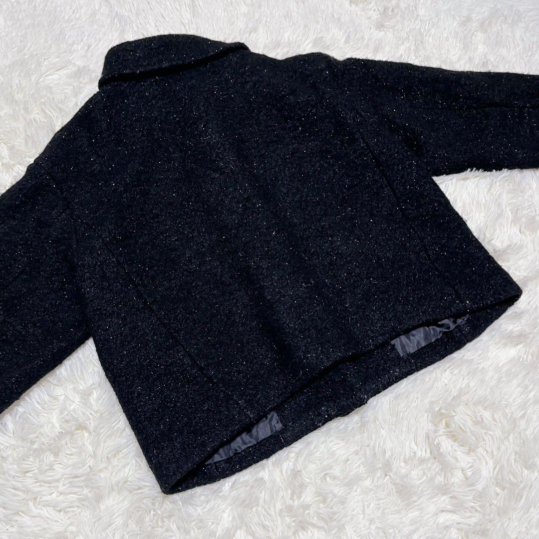 Natural Beauty Basic 圧縮ツイードジャケット ブラック　ラメ