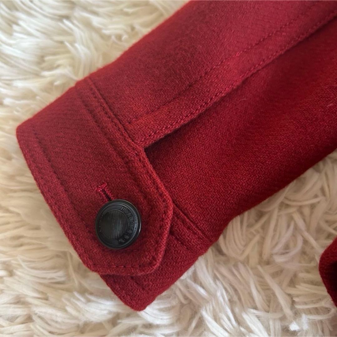 バーバリーブリット カシミヤ混 ピーコート ナポレオンコート 襟ボア プリーツ