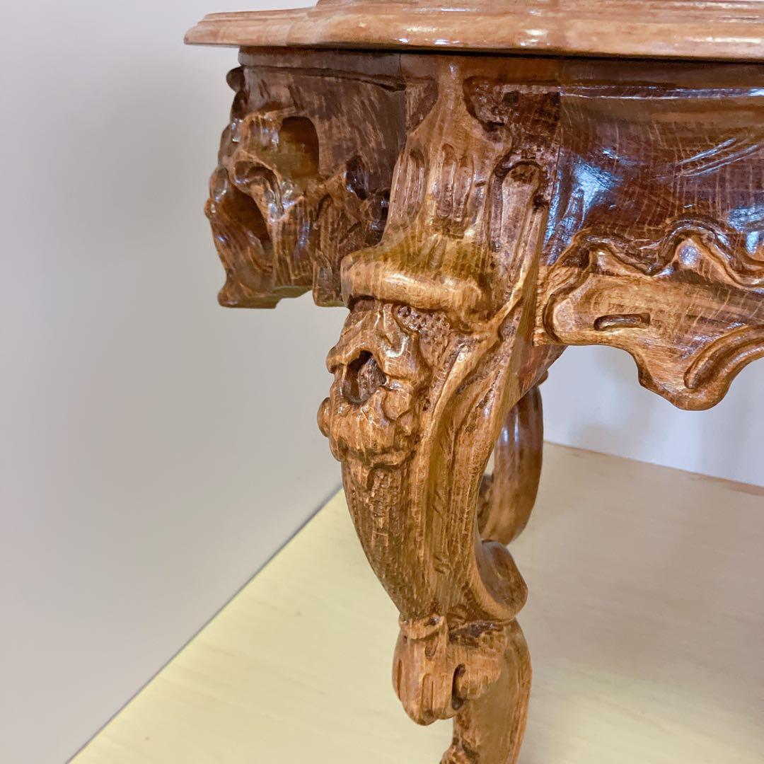 イタリア家具　アンティーク　ローテーブル　ダイニングテーブル　猫脚　ロココ調