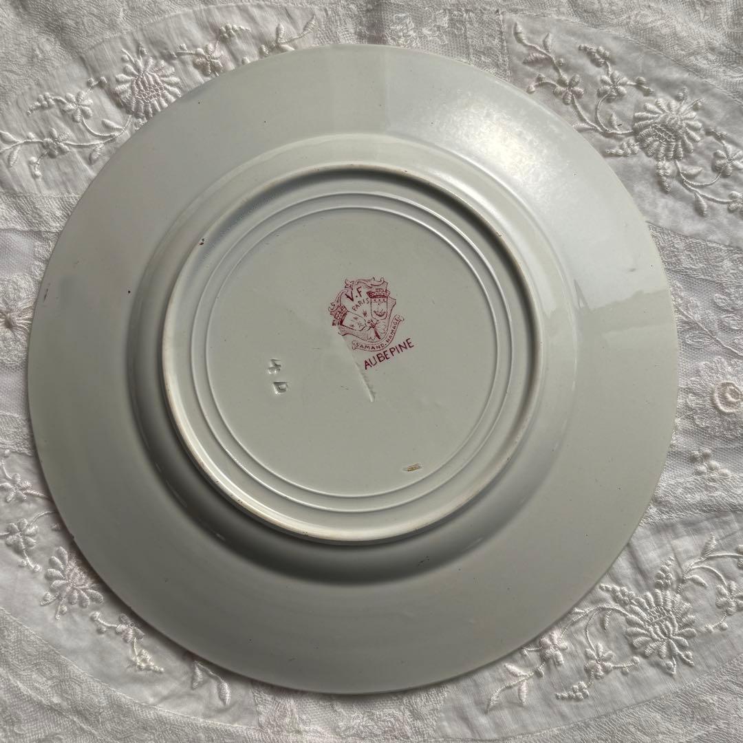 美品　フランスアンティーク　サンタマン　オーべピーヌ デザートプレート