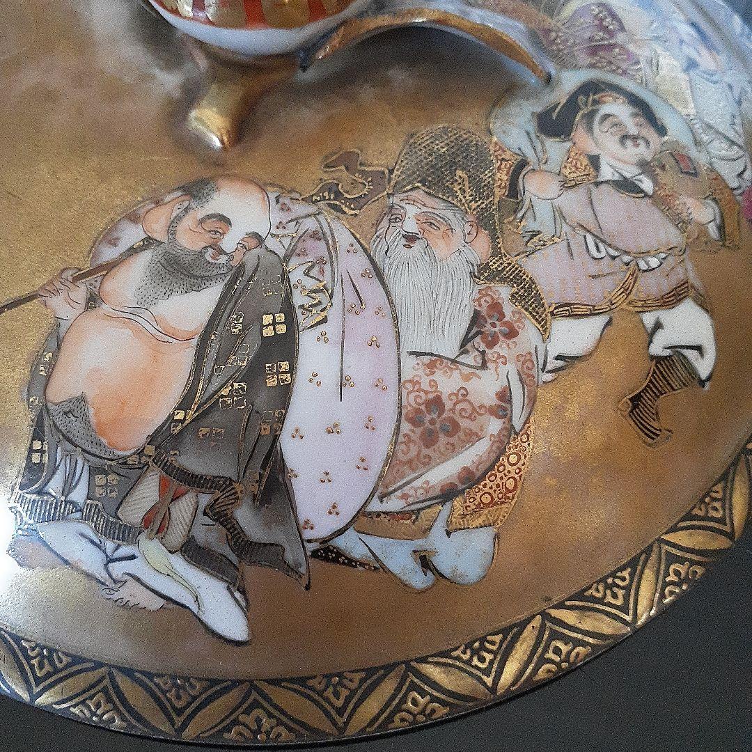 九谷焼七福神蓋付き置物