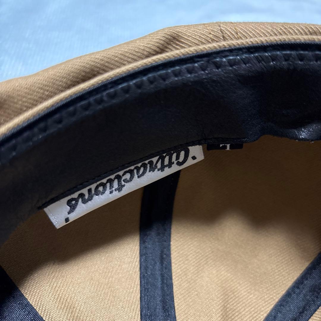 Attractions アトラクションズ　豪華本革＋綿 ブラウン キャスケット帽