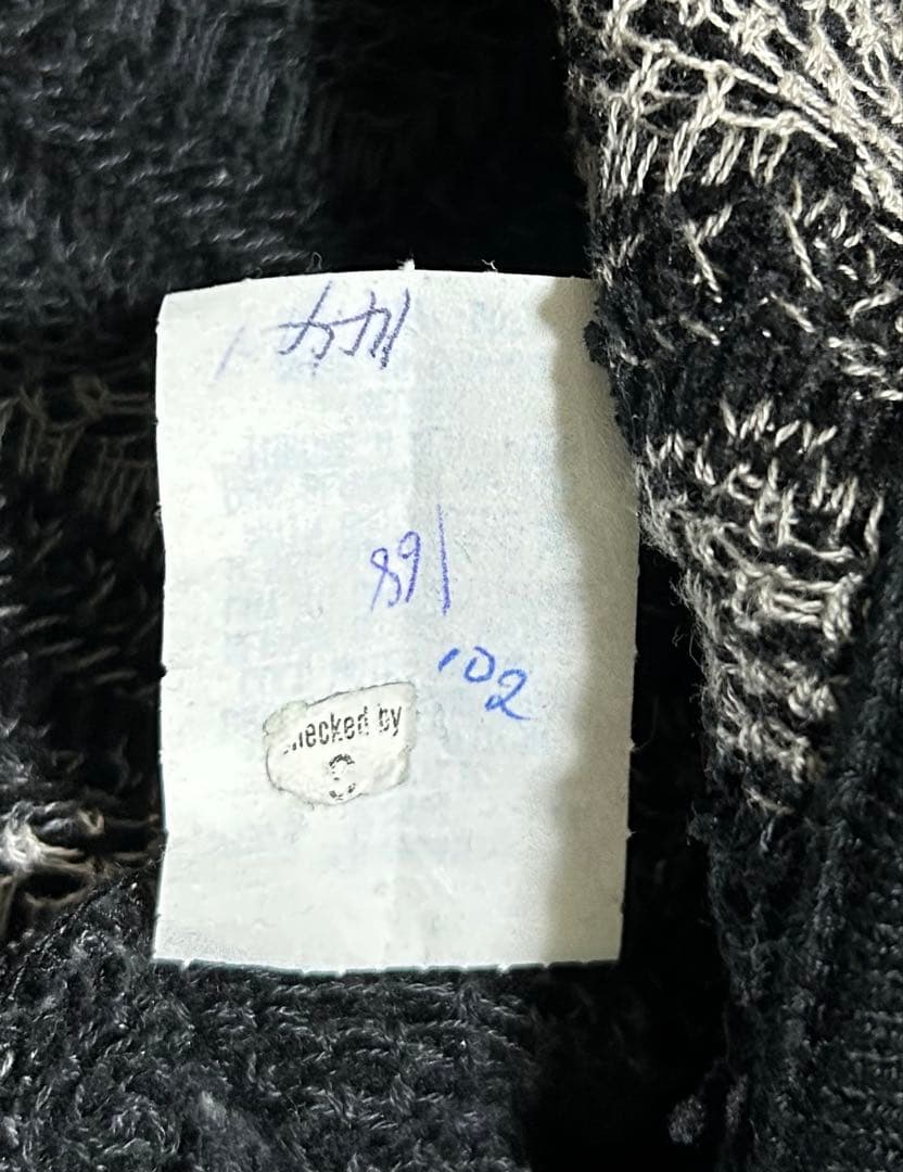 90s カナダ製 TUNDRA ヴィンテージ 3D 総柄 ニット 黒 ブラック