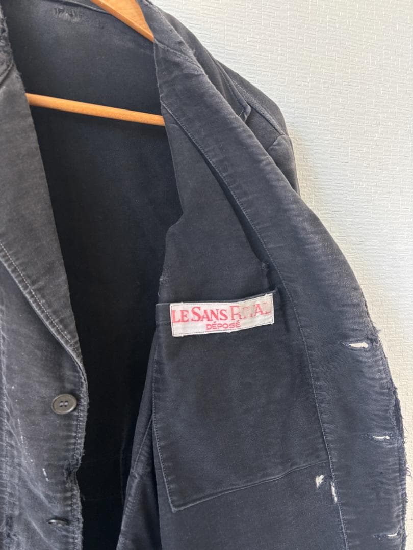 1940-50s フランス製 ブラック モールスキン ジャケット