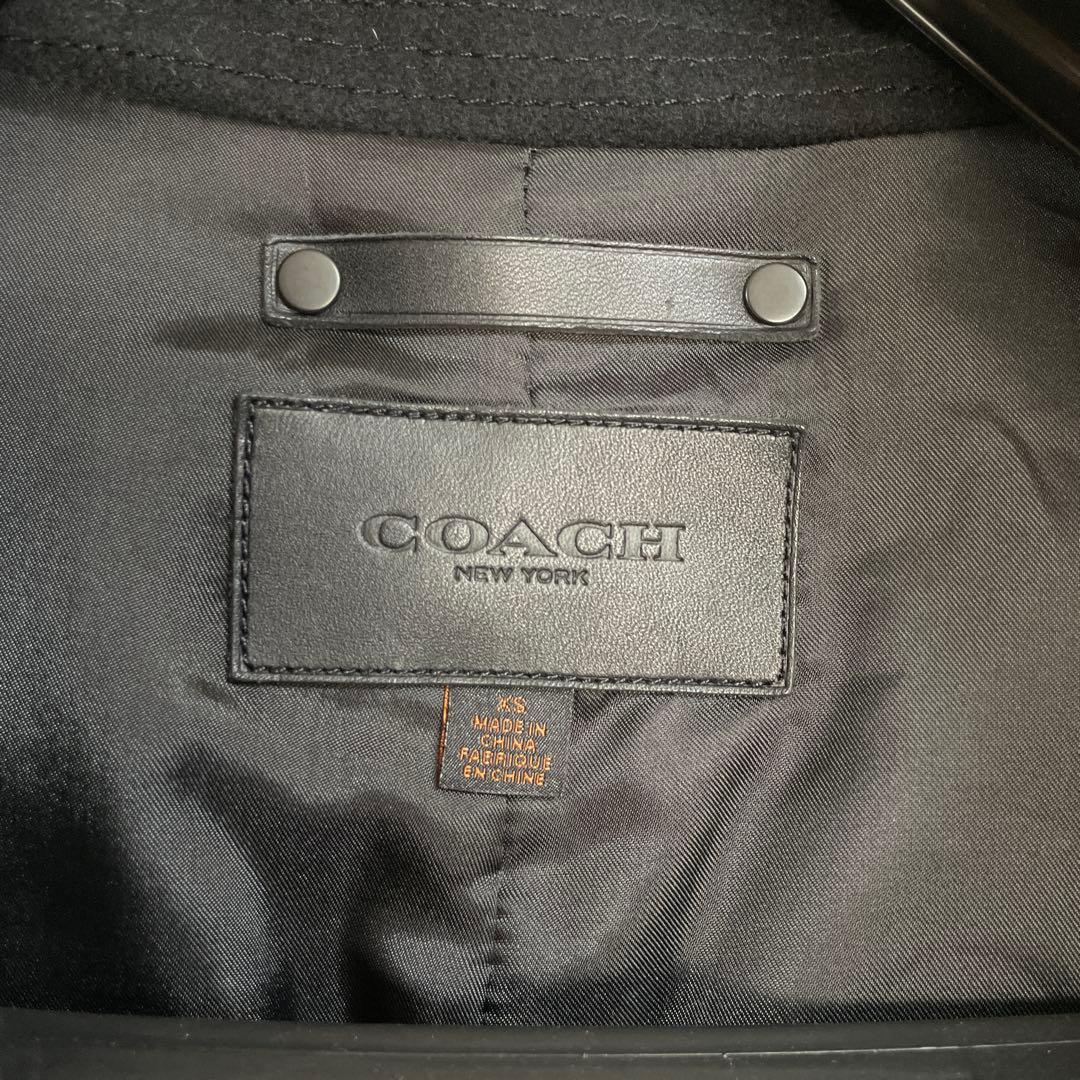 COACH コーチ ウール ピーコート ブラック