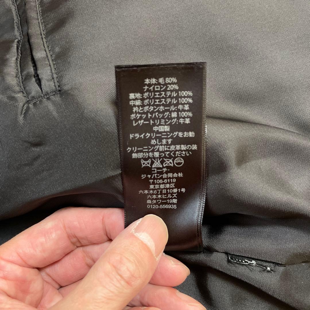 COACH コーチ ウール ピーコート ブラック