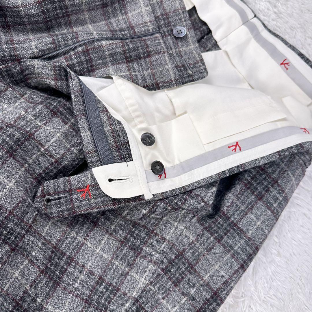 お*ぎ様 現行　イザイア　カプリ　ジャケット　セットアップ　グレンチェック　灰色