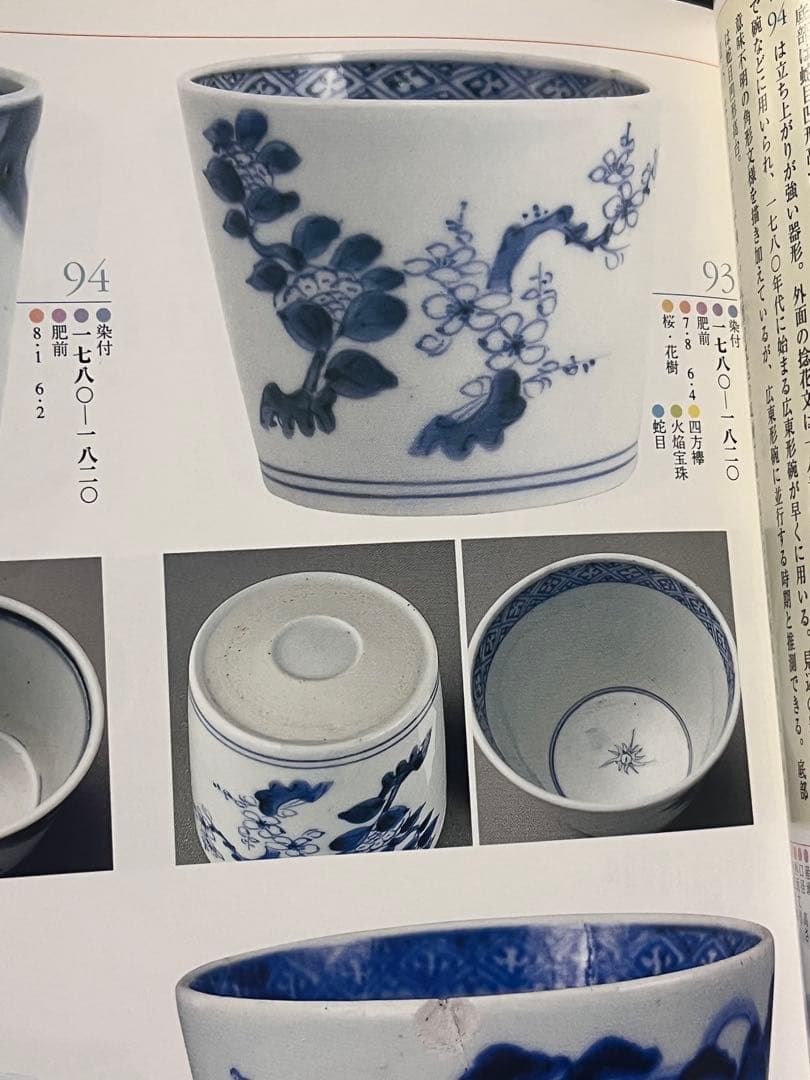 古伊万里　蕎麦猪口　あじさい　鶯　ウグイス　梅　紫陽花　民藝　そば猪口事典掲載