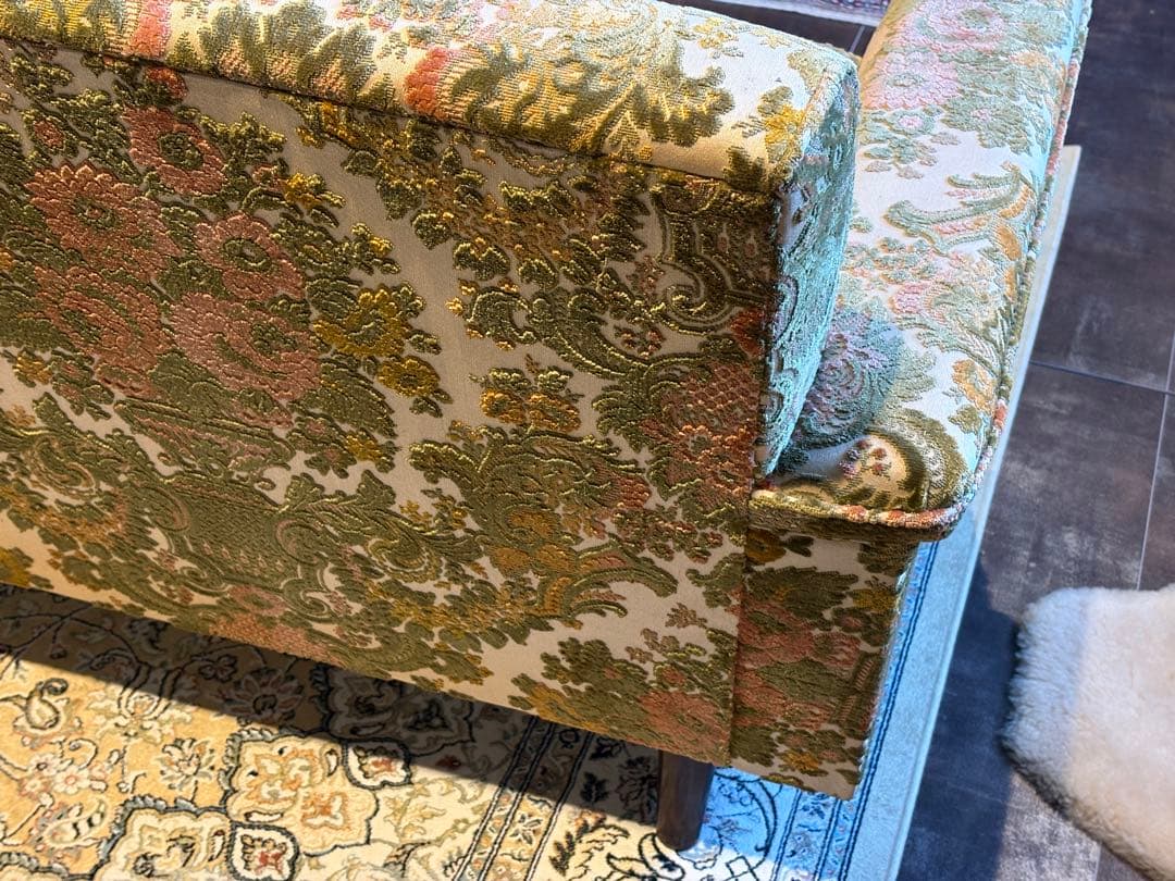 金華山織　３Pソファ　ヴィンテージ　レトロ　ヨーロピアン　クラシック　In