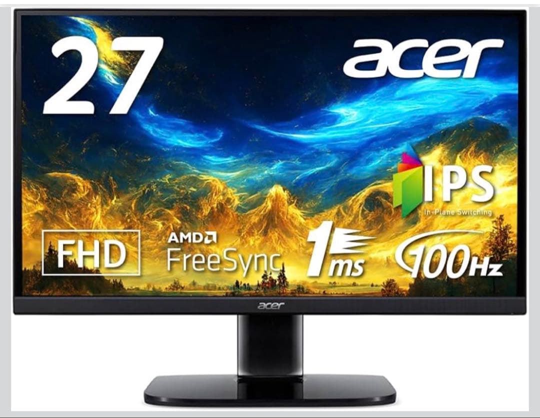 Acer 27インチ　大画面薄型ディスプレイ 本体　非光沢