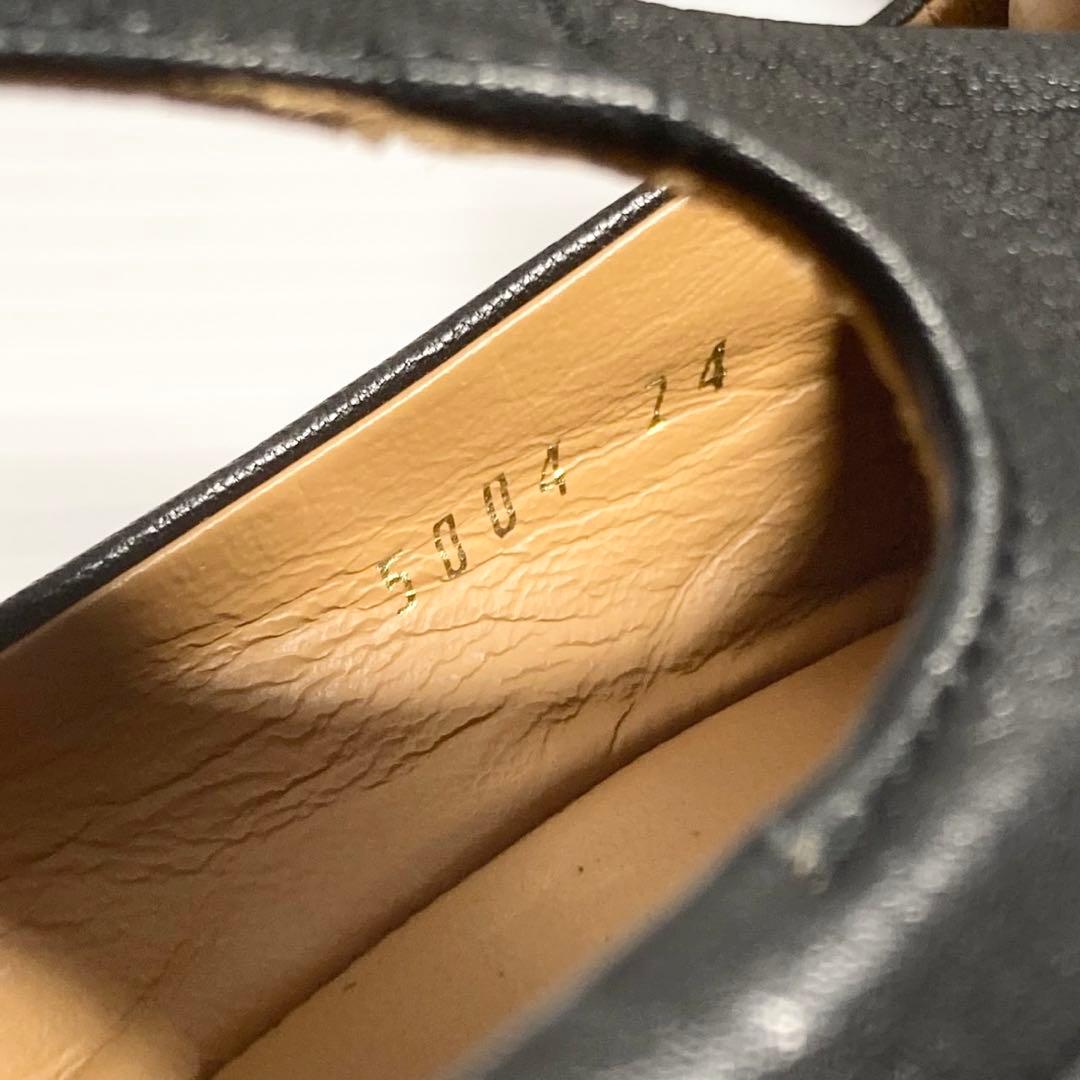 サヤ SAYA レザー ストラップ フラットシューズ 24cm ブラック