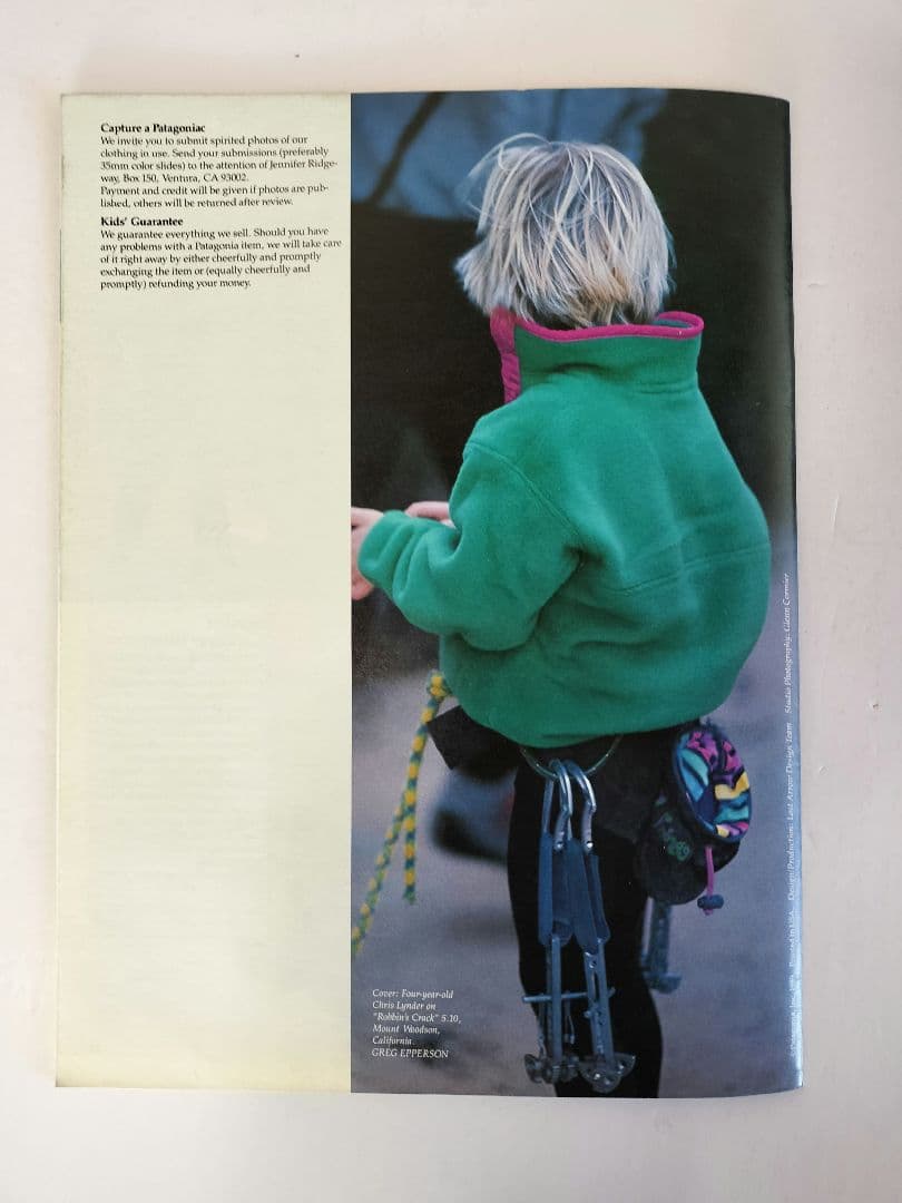 Patagonia カタログ 1989年　春 こどもカタログ　英語版