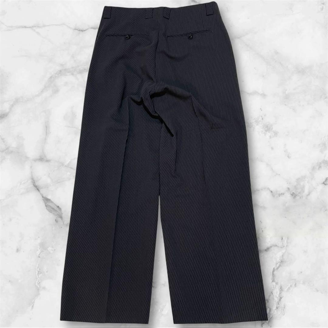 激渋　メンズ　ティノラス　3ピース　グレー　ストライプ柄　ウール100% M