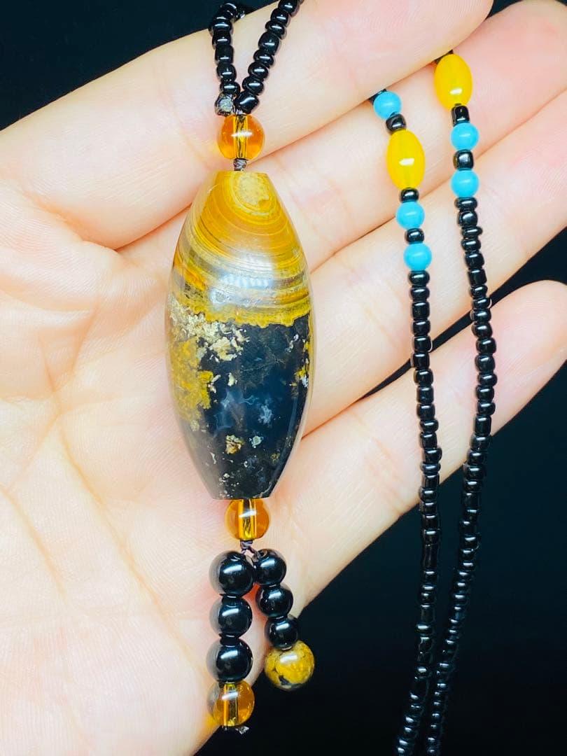 ニ龍眼天珠 蒙天珠 天珠 長寿自然　栄達栄進　自然に作られた老天珠 老鉱天珠