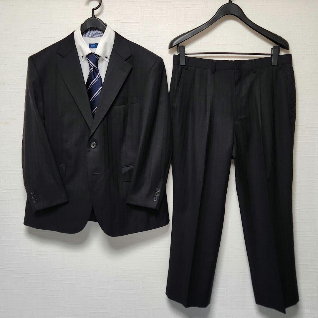 ダーバン　ロロピアーナ　パーソナルオーダー　メンズ　スーツ　ブラック　ストライプ