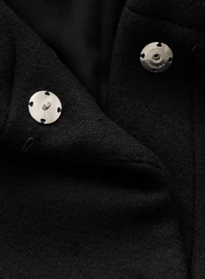 最終価格　アベニールエトワール新品未使用タグ付フーディミドルフレアコート32黒