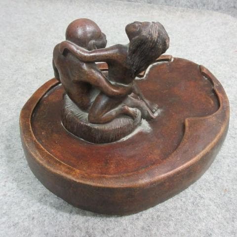 備前焼 置物 [B24220] 珍品 隠し絵 銘有り アンティーク インテリア