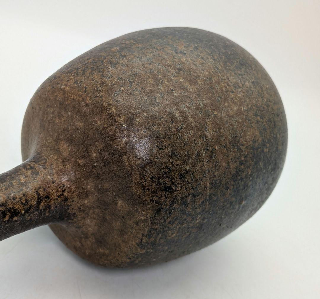 岡山県重要無形文化財 松井與之 備前焼 鶴首花入 一輪挿し花瓶 フラワーベース