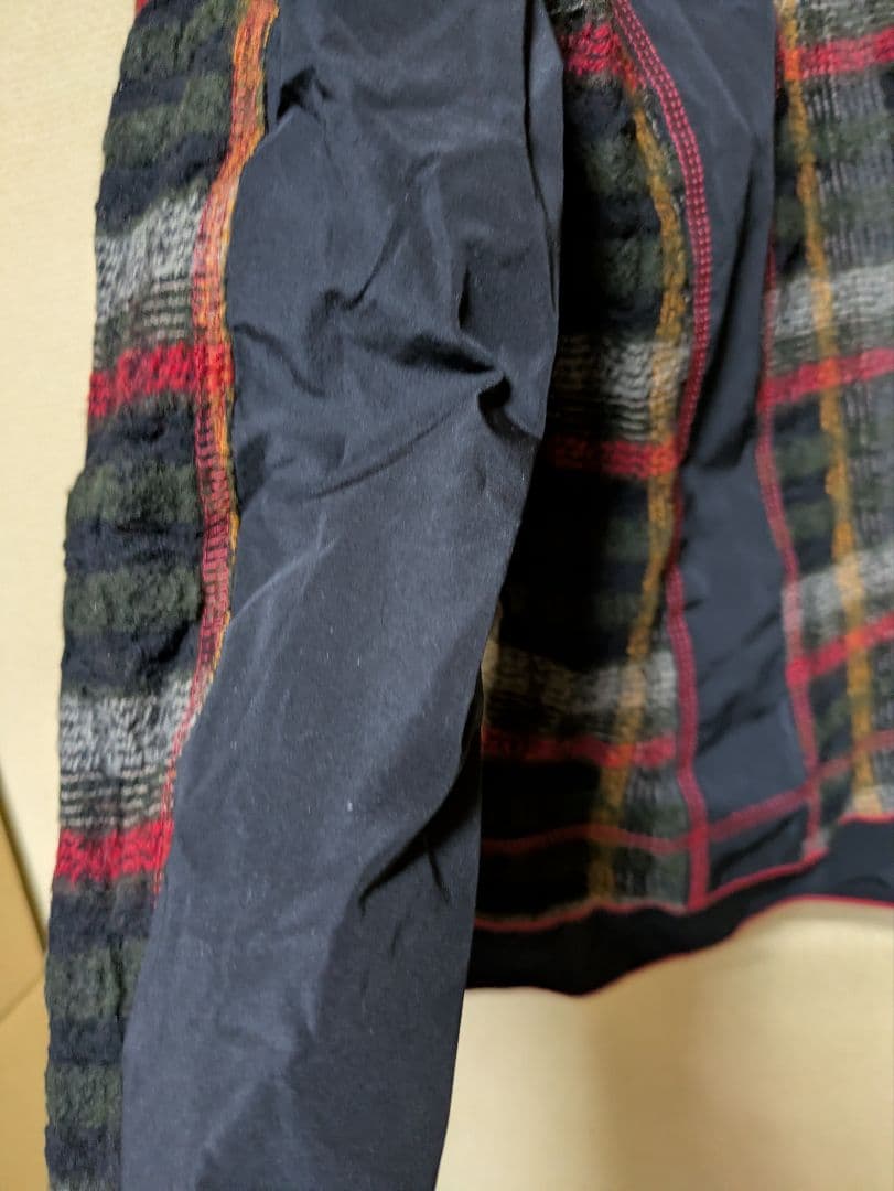 Eクラット エイココンドウチェック柄 テーラードジャケットウール78%42未使用