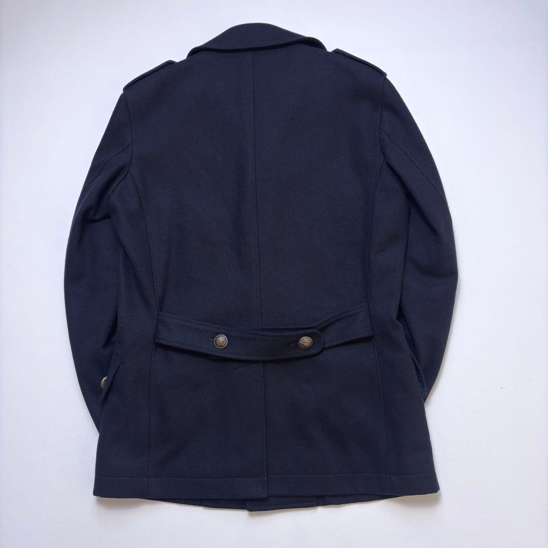 ポールスミス ミリタリー カシミヤ混 ピーコート メタルボタン ネイビー L