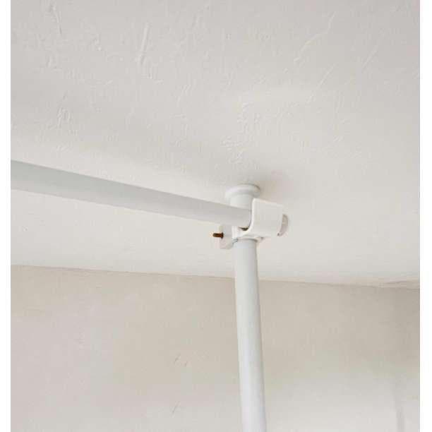 カーテンポール 2ポール パーテーション 間仕切り つっぱり ホワイト g24