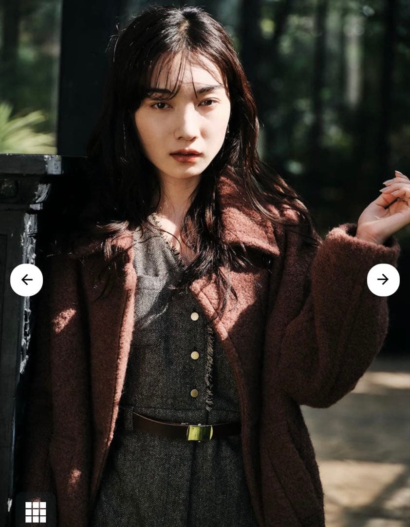 【新品】STRATA (COHINA)ウールループダブルコート ブラウン