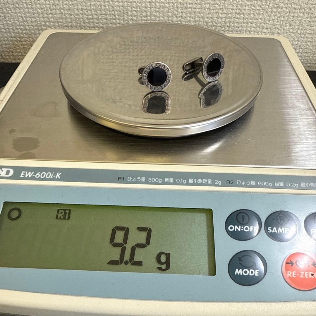 BVLGARI ブルガリ　オニキス/Ag925スターリングシルバーカフス　美品