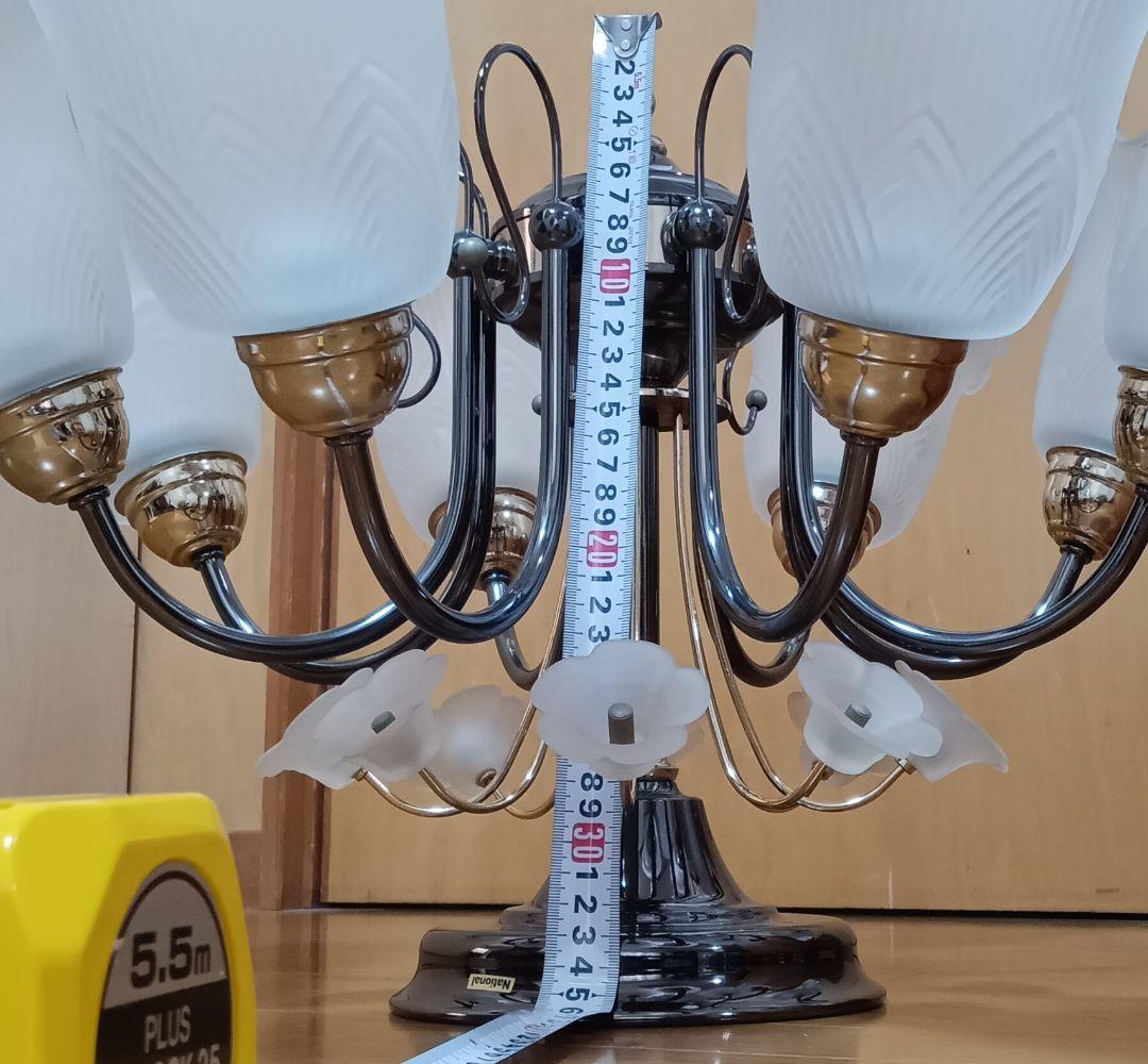 90年代 ナショナル 8灯シャンデリア 約70cm 17口金 ※電球なし
