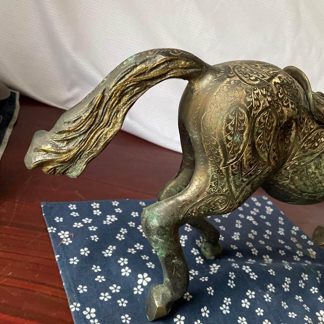 青銅　馬　置物