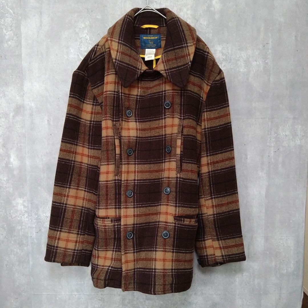 【未使用】WOOLRICH チェック柄 ウール ピーコート 90s 00s