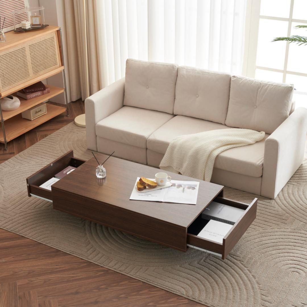 ローテーブル 収納付き テーブル センターテーブル 大容量 簡単開閉 木製