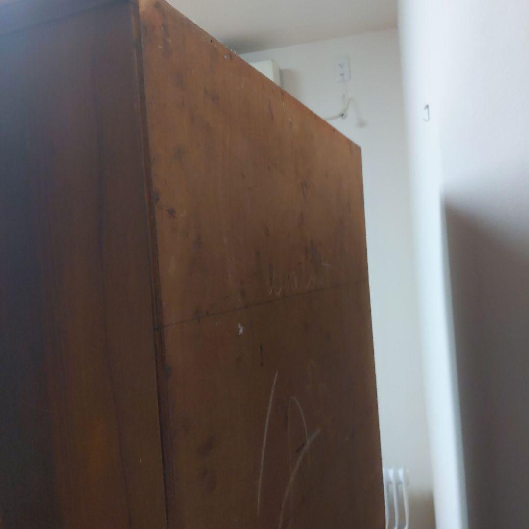 アンティーク 木製キャビネット ガラス扉付き