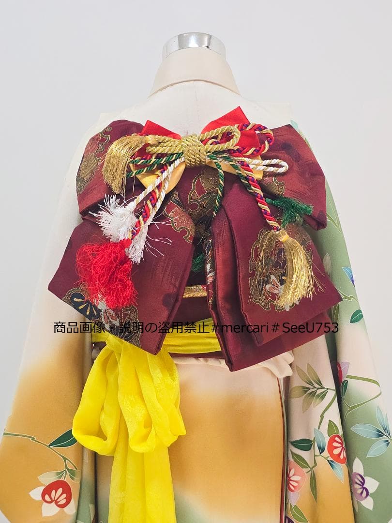 七五三　7歳　正絹　ちりめん　着物　セット　女の子 *c46