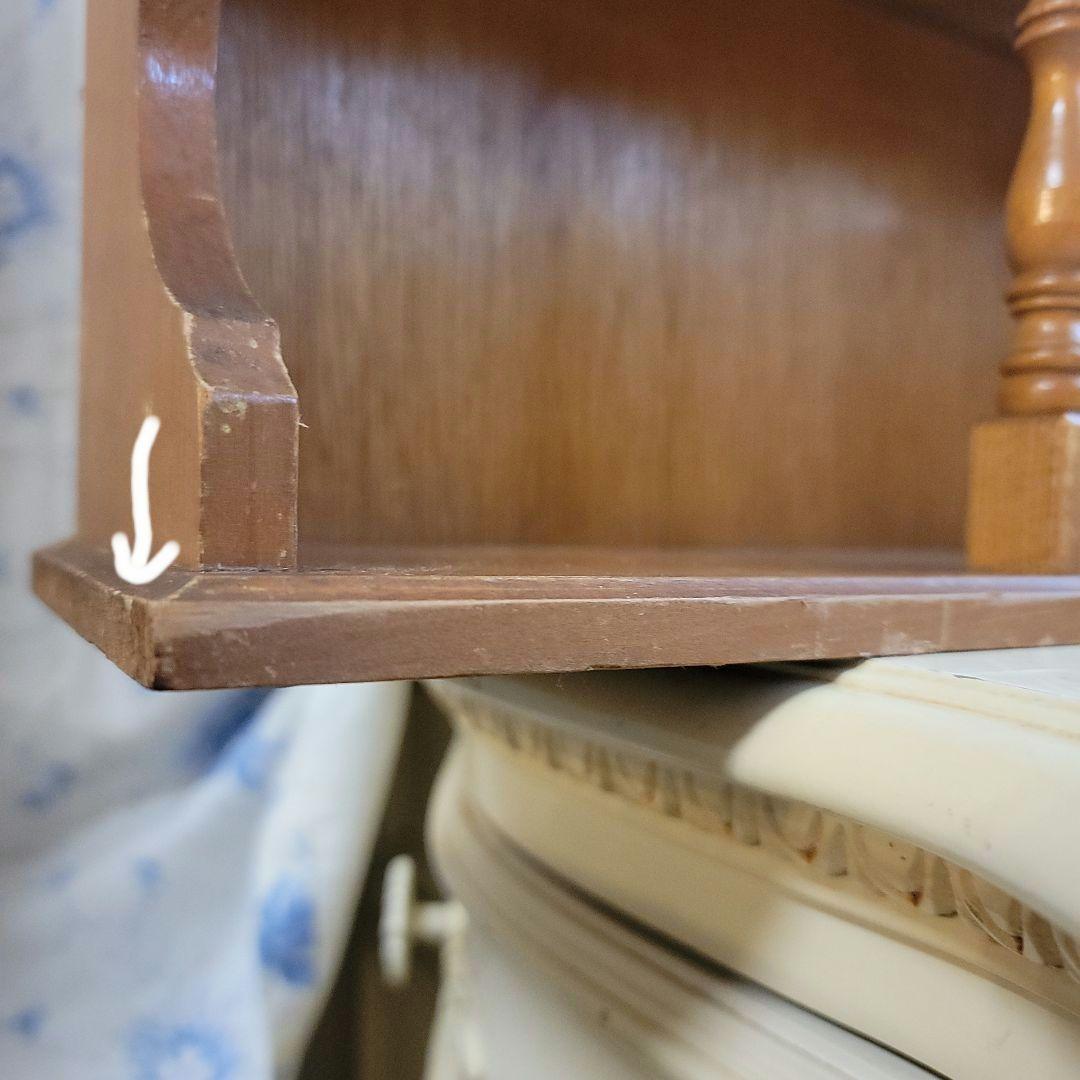 ナチュラルウッドの オープンシェルフ 　飾り棚　4段　アンティークレトロ