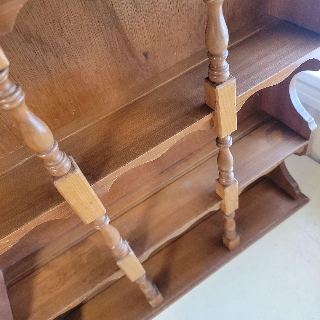 ナチュラルウッドの オープンシェルフ 　飾り棚　4段　アンティークレトロ