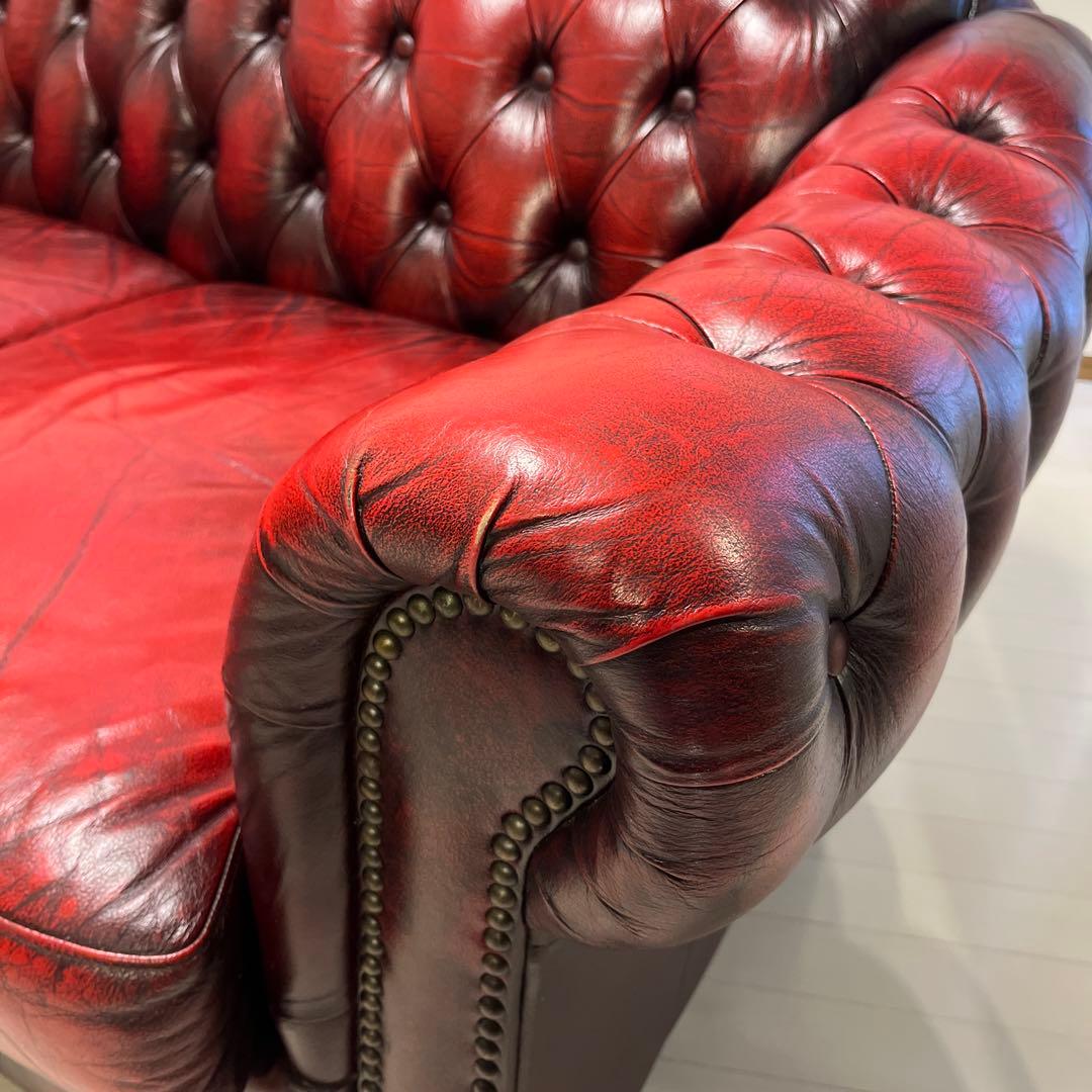 チェスターフィールド　ソファ　2人掛け　本革　ヴィンテージ