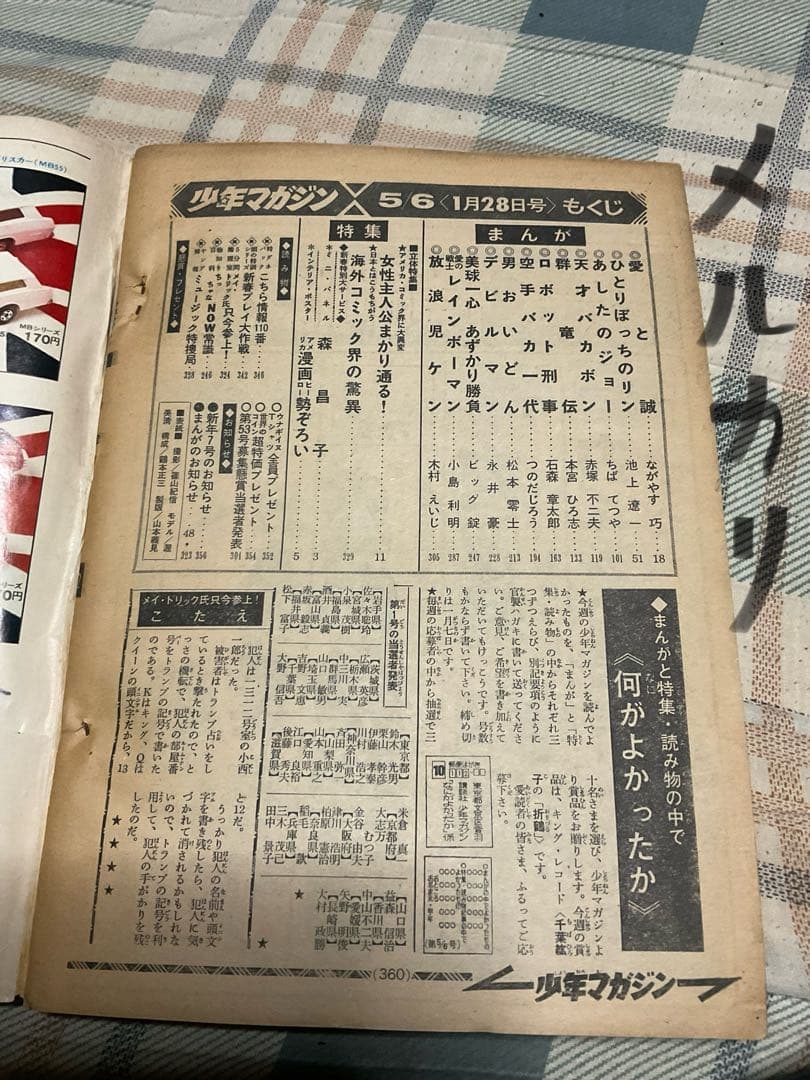 1973年／週刊・少年マガジン。5.6。新春ダイナミック巨弾号。表紙／渥美清。