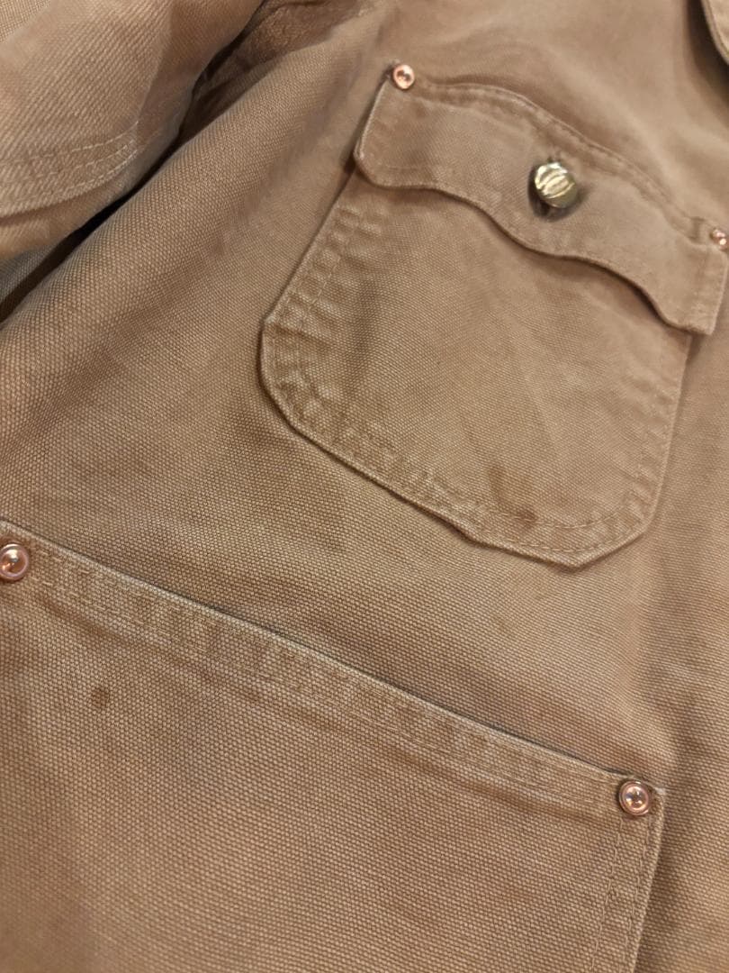 Carhartt 80S BIG C ボタン 横縞ブランケット ビンテージチョア