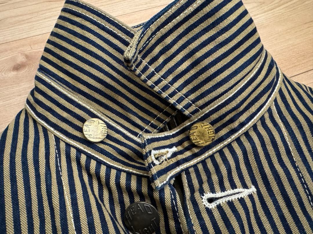 【限定】HEAD LIGHT ヘッドライト　ストライプ　カバーオール　ジャケット