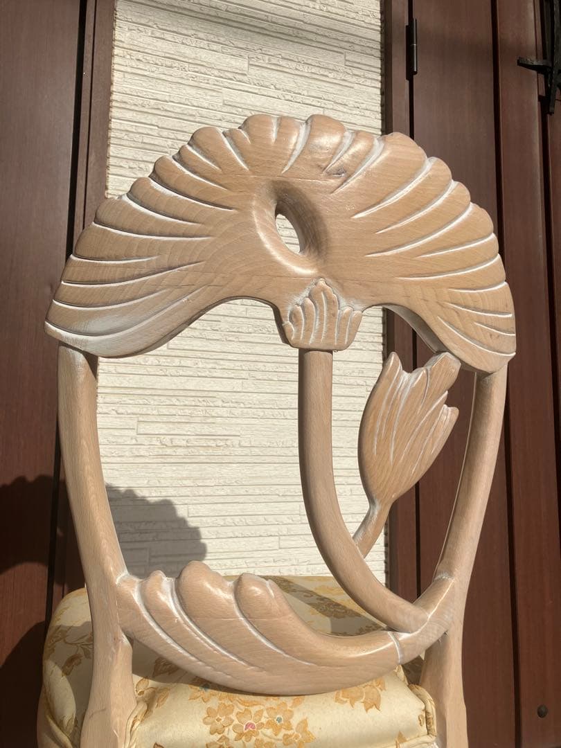 ◉アンティーク調 猫脚 彫刻 ◉ダイニングチェア 木製 1脚