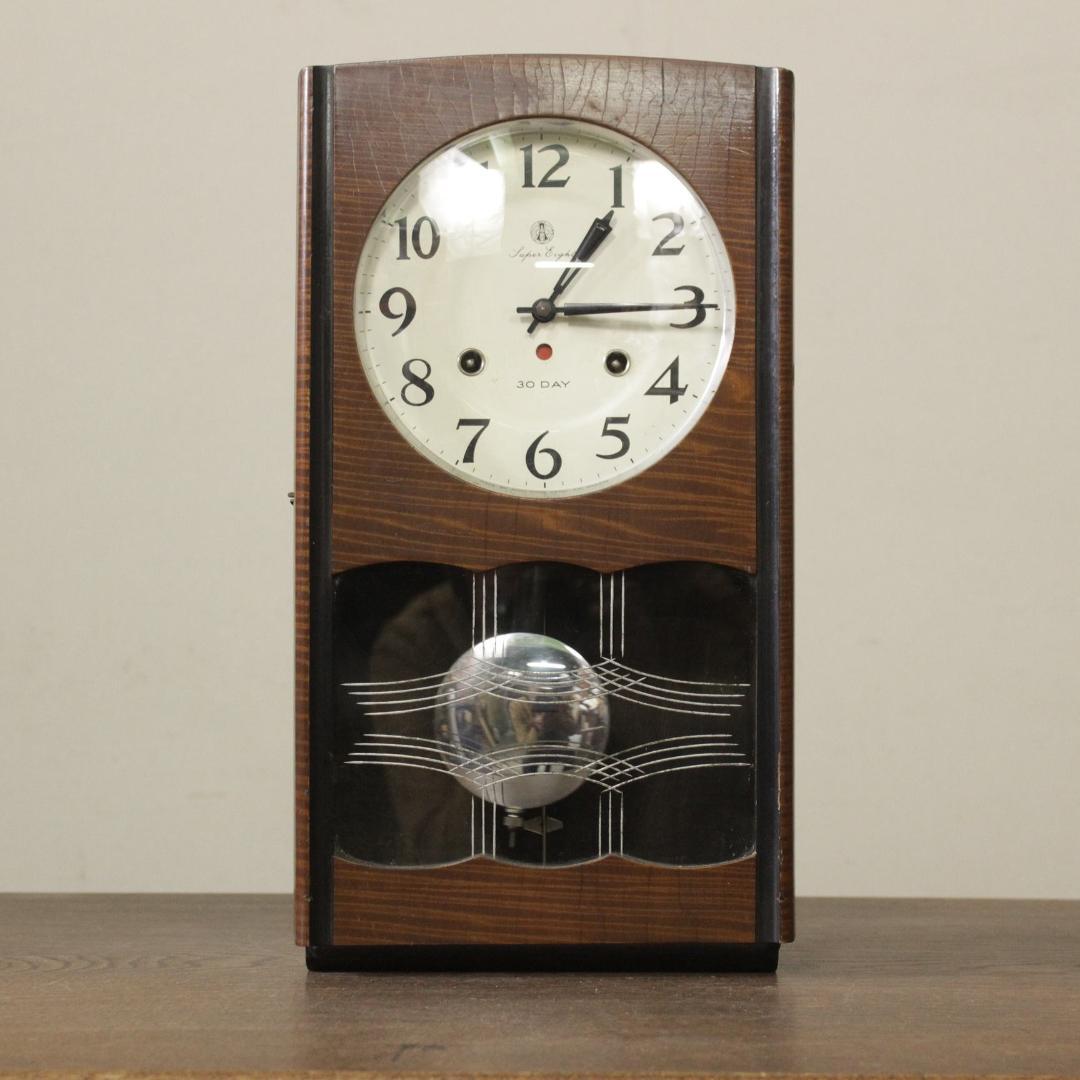 動作品 アイチ 古い 振り子時計 柱時計 掛け時計 古時計 昭和レトロ