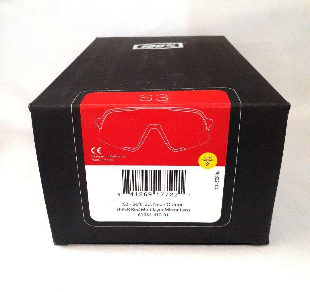 100% S3 ネオンオレンジ ワンハンドレッド サングラス