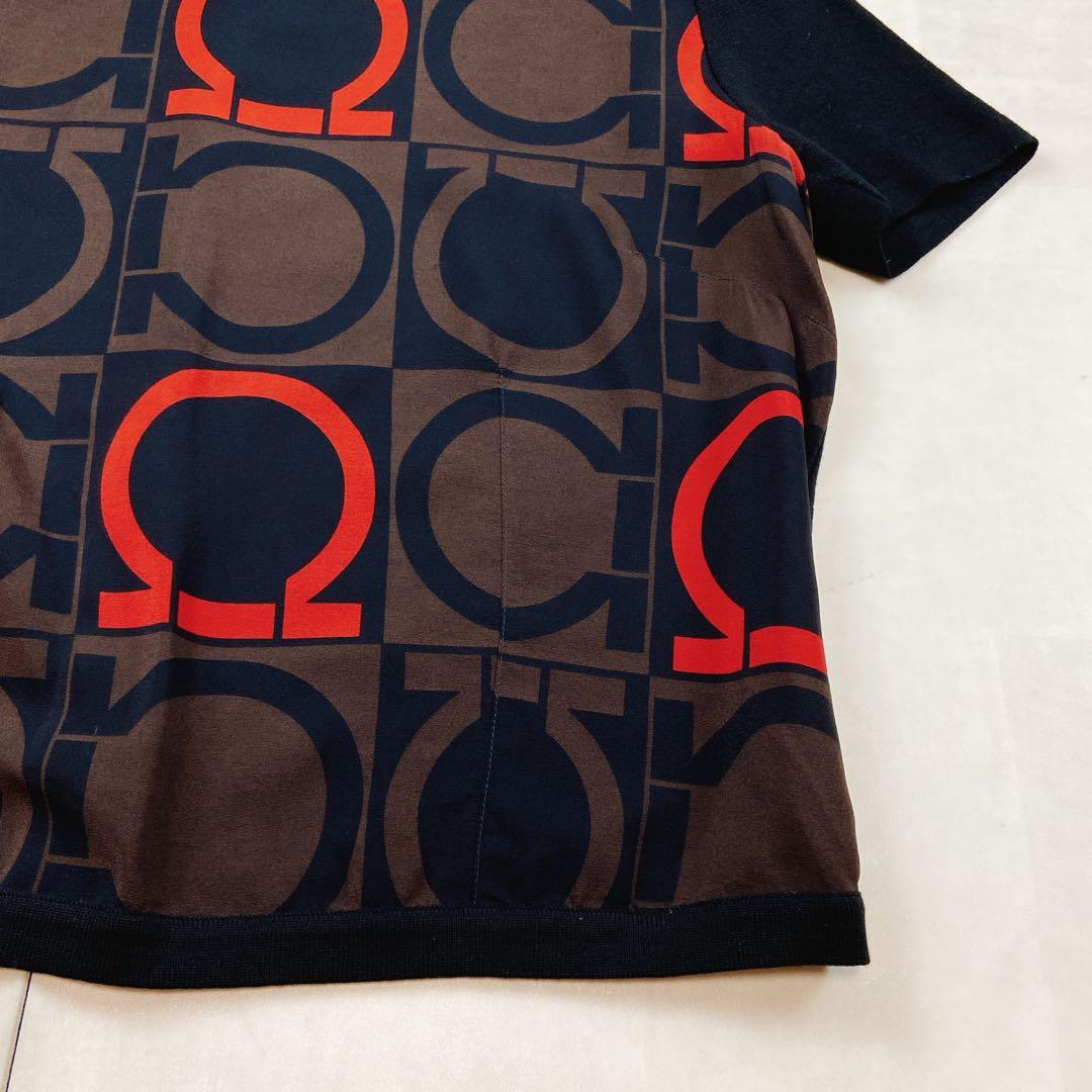 極美品 フェラガモ ガンチーニシルク100 ニットアンサンブル カーディガン