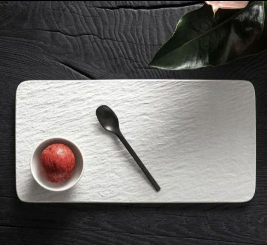 ビレロイボッホ　ロック　サービングプレート大　ホワイト　２枚