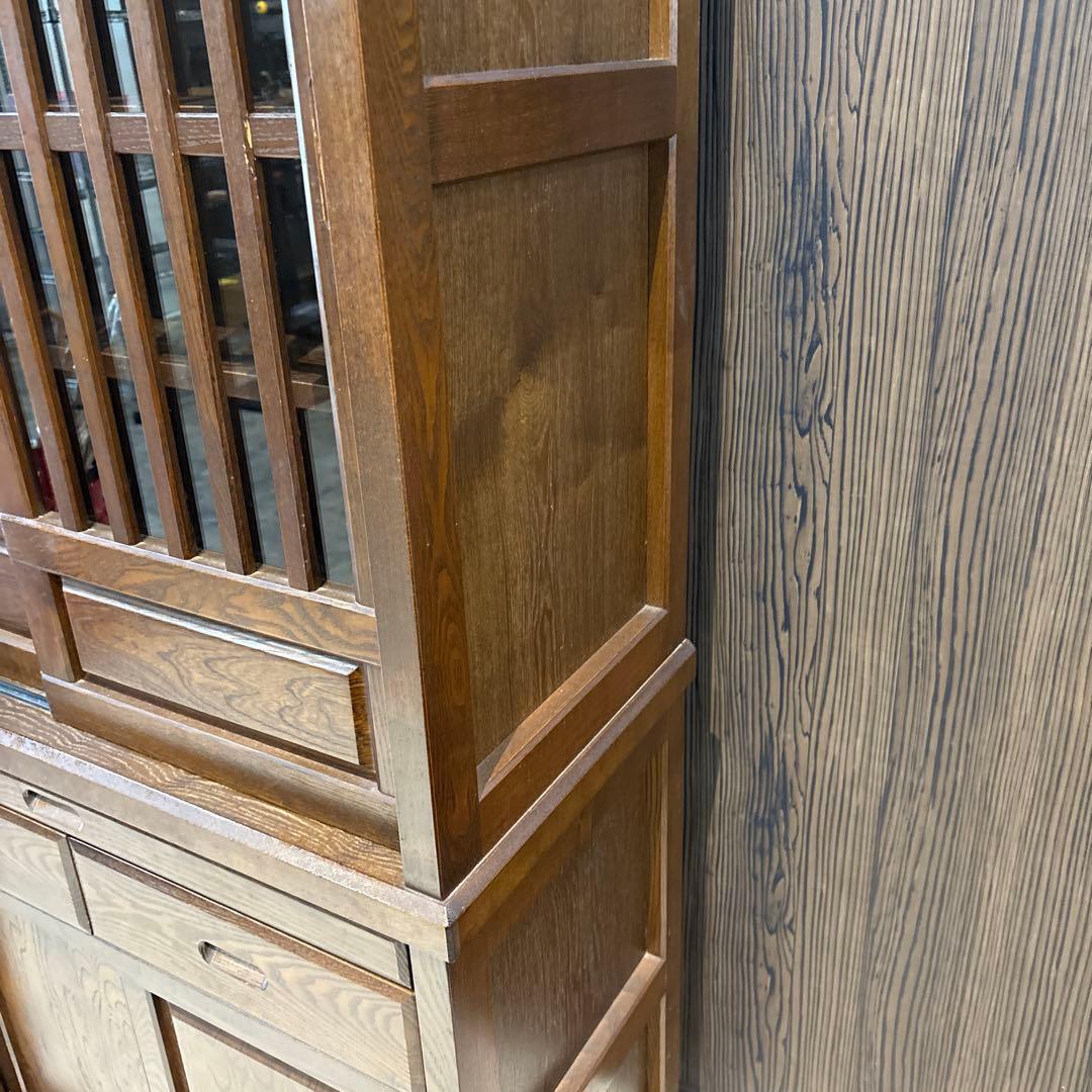 私*様 和風格子デザイン 食器棚 90cm幅