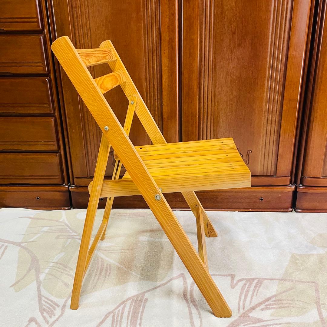 木製 折りたたみチェア 2脚セット